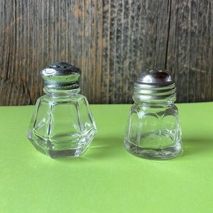 Vintage Glass Salt and Pepper Shakers